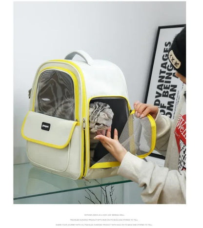 Coffee Pet Carrier Backpack - Space Capsule Design for Cats & Small Dogs V888-ELOSUNG18091