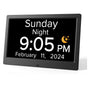 Black 10.1-Inch Digital Clock with Medication Reminders & Multi-Function Alarm - Ideal for Elderly Care V888-ELOSUNG18097