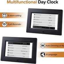 Black 10.1-Inch Digital Clock with Medication Reminders & Multi-Function Alarm - Ideal for Elderly Care V888-ELOSUNG18097