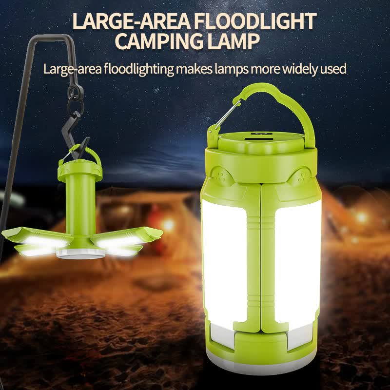 Green Foldable LED Camping Lantern with 6 Modes & Type-C Output - 48LED, IPX4 Waterproof, 3 Styles V888-ELOSUNG18105