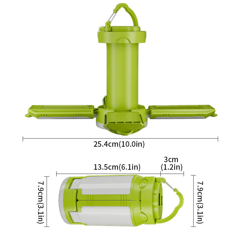 Green Foldable LED Camping Lantern with 6 Modes & Type-C Output - 48LED, IPX4 Waterproof, 3 Styles V888-ELOSUNG18105