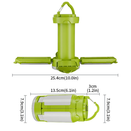 Green Foldable LED Camping Lantern with 6 Modes & Type-C Output - 48LED, IPX4 Waterproof, 3 Styles V888-ELOSUNG18105