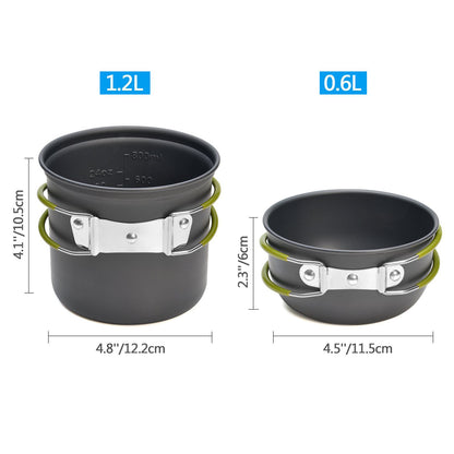 Complete Camping Cookware Set - Portable Pots, Cup, Spork, and Stove for Outdoor Adventures V888-ELOSUNG18141