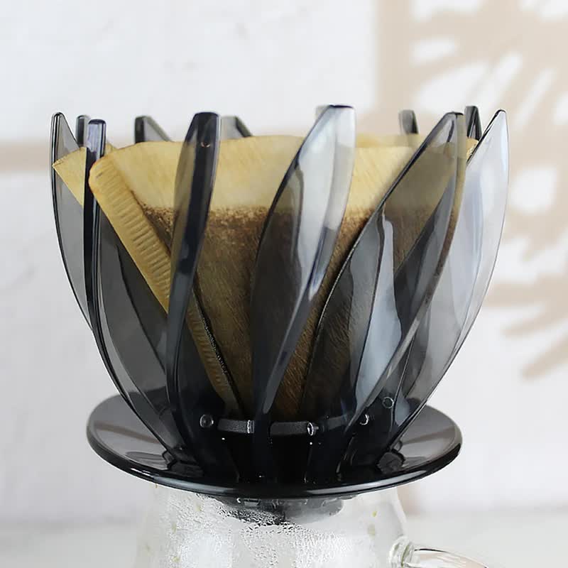 V60 Pour Over Coffee Dripper - Heat Resistant Brew Filter Cone - Pink(Black Base) V888-ELOSUNG18143
