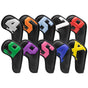 Black covers with various colored numbers, Premium PU Leather Golf Iron Headcover Set (10pcs) | Numbered 4-9, V888-ELOSUNG18159