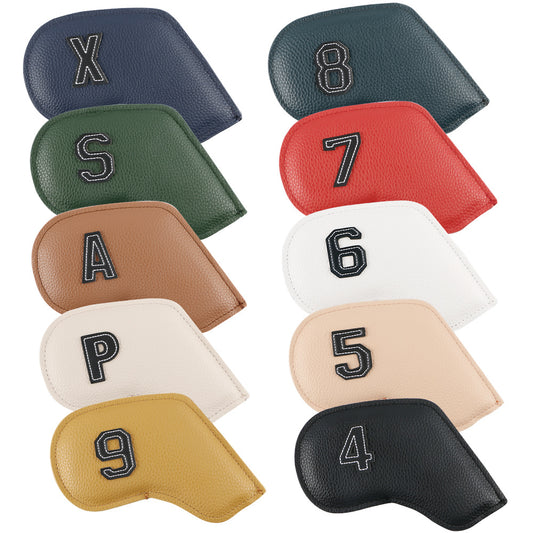 Premium PU Leather Golf Iron Headcover Set (10pcs) | Numbered 3-9, P, S, A | Protective Club Covers for Irons V888-ELOSUNG18164