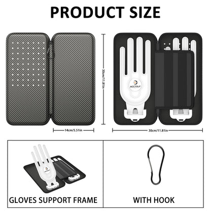 Premium Golf Glove Holder Case - Keeps Gloves Dry & Shaped, Carbon Fiber Look with Hook (Gloves Not Included) V888-ELOSUNG18185