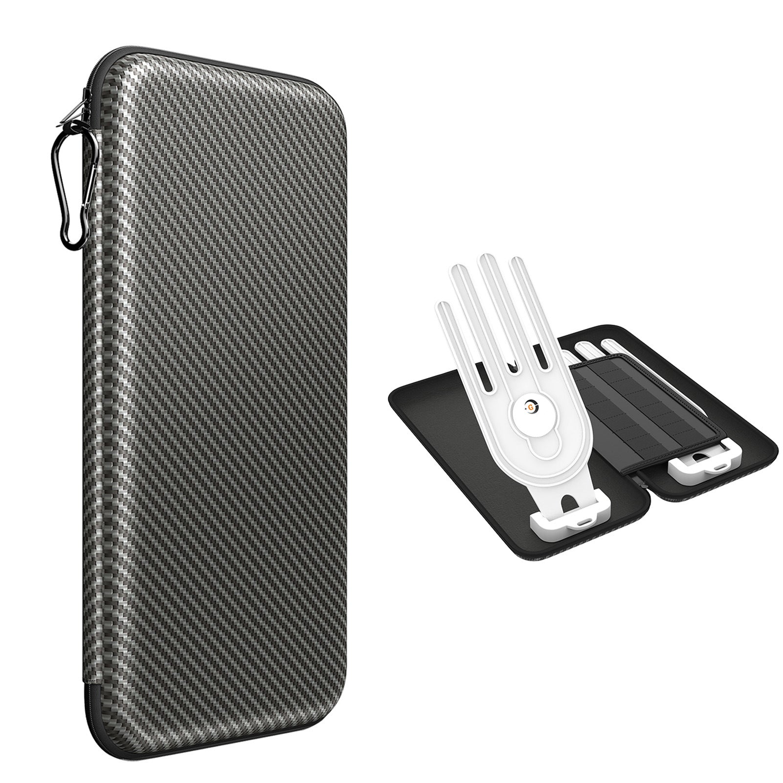 Premium Golf Glove Holder Case - Keeps Gloves Dry & Shaped, Carbon Fiber Look with Hook (Gloves Not Included) V888-ELOSUNG18185