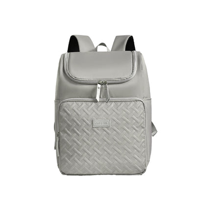Grey Stylish Quilted Diaper Bag Backpack - Large 17L Capacity Lightweight Nappy Bag for Mum V888-ELOSUNG18189