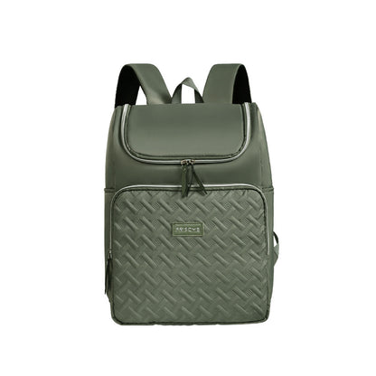 Green Stylish Quilted Diaper Bag Backpack - Large 17L Capacity Lightweight Nappy Bag for Mum V888-ELOSUNG18190