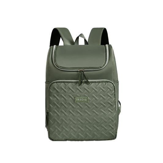 Green Stylish Quilted Diaper Bag Backpack - Large 17L Capacity Lightweight Nappy Bag for Mum V888-ELOSUNG18190