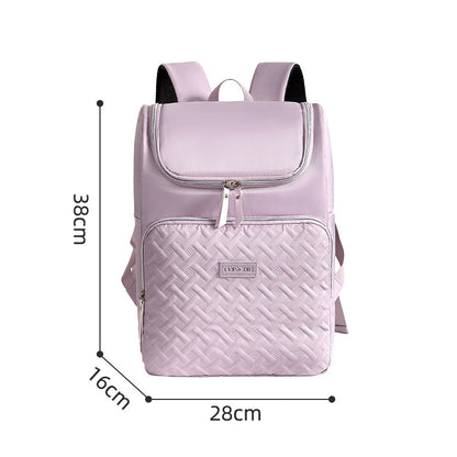 Green Stylish Quilted Diaper Bag Backpack - Large 17L Capacity Lightweight Nappy Bag for Mum V888-ELOSUNG18190