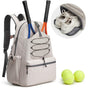 White Lightweight Water Resistant Tennis Backpack - Multi-Pocket Sports Bag for Rackets, Balls & Gear V888-ELOSUNG18206
