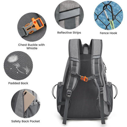 White Lightweight Water Resistant Tennis Backpack - Multi-Pocket Sports Bag for Rackets, Balls & Gear V888-ELOSUNG18206