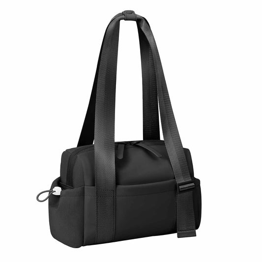 Stylish Black Mini Gym Bag & Travel Tote - Compact Duffel with Wet Pocket, Luggage Sleeve & Multiple V888-ELOSUNG18216