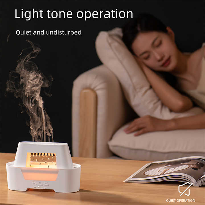 White 300ml Ultrasonic Aroma Diffuser with Cracked Light Design - Cool Mist Humidifier for Home and Office V888-ELOSUNG18222