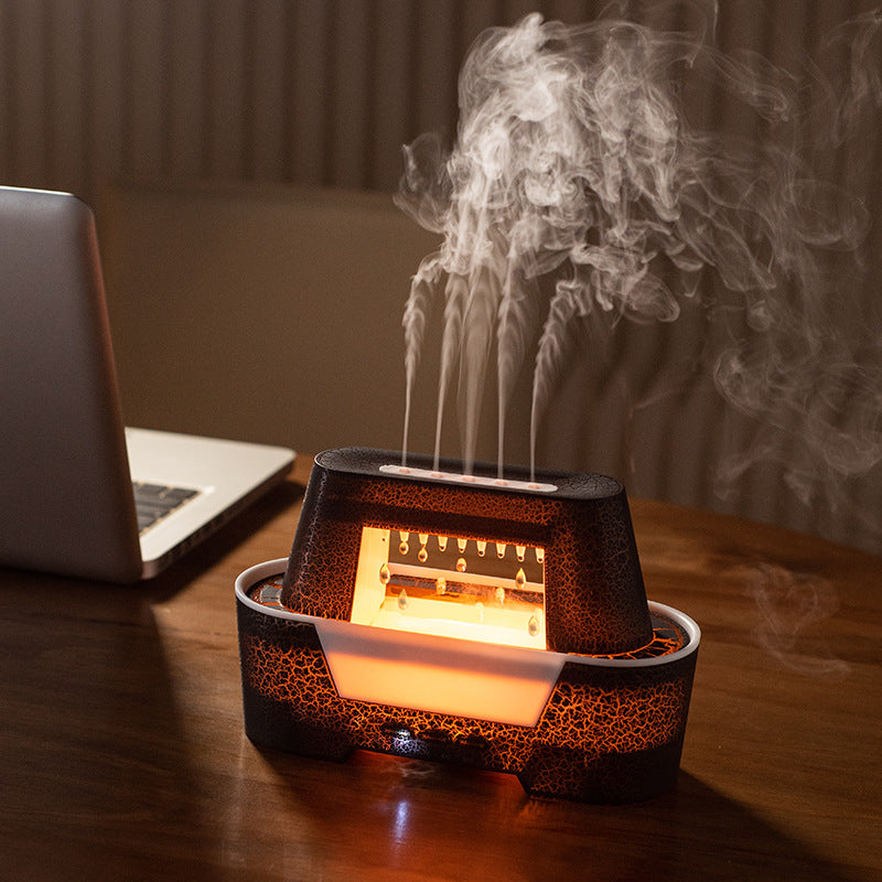 Black 300ml Ultrasonic Aroma Diffuser with Cracked Light Design - Cool Mist Humidifier for Home and Office V888-ELOSUNG18223