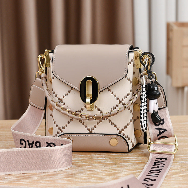 khaki Stylish Korean Minimalist Crossbody Bag - Elegant Small Square Shoulder Bag with Phone Pocket V888-ELOSUNG18227
