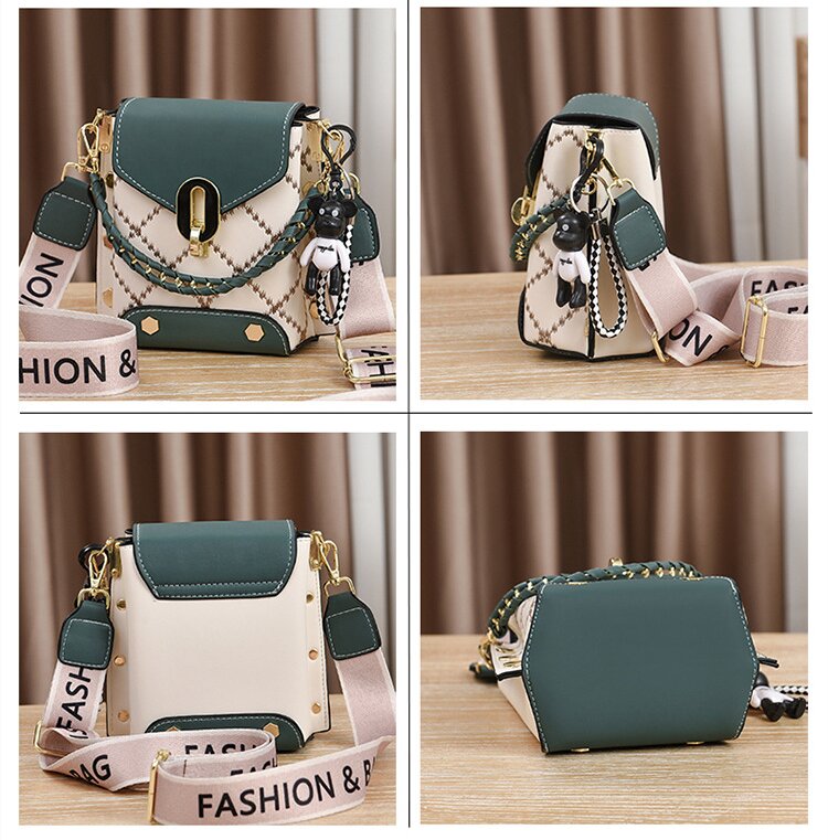 Black Stylish Korean Minimalist Crossbody Bag - Elegant Small Square Shoulder Bag with Phone Pocket V888-ELOSUNG18228
