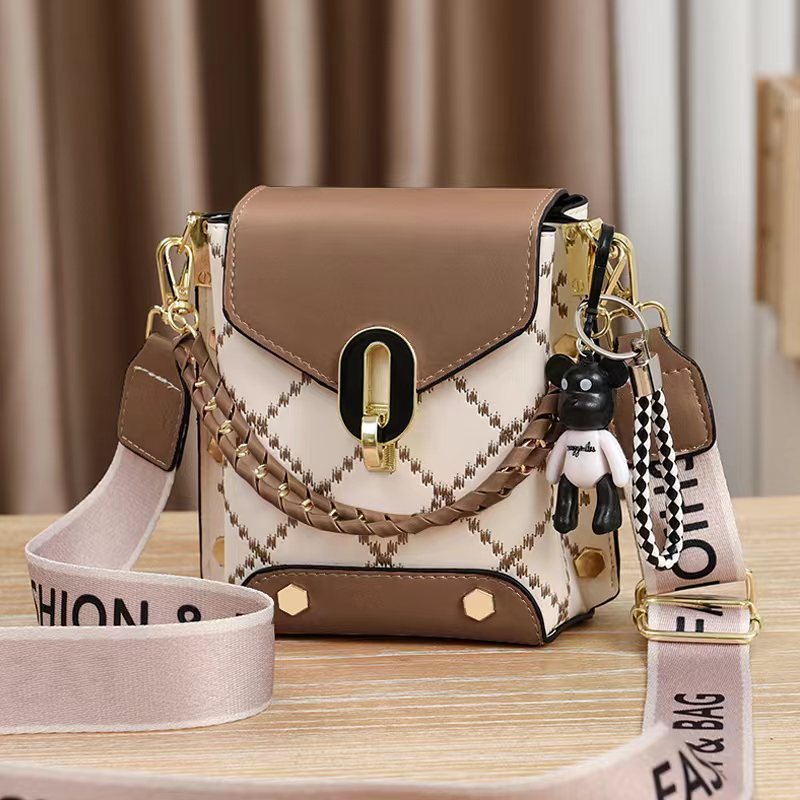 Coffee Stylish Korean Minimalist Crossbody Bag - Elegant Small Square Shoulder Bag with Phone Pocket V888-ELOSUNG18230