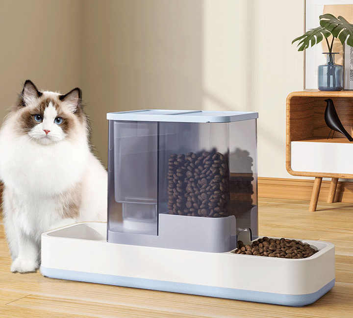 Blue 2-in-1 Automatic Pet Water and Food Dispenser - Gravity Feeder for Cats and Dogs V888-ELOSUNG18235