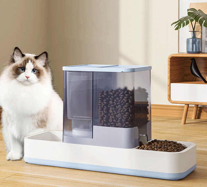 Pink 2-in-1 Automatic Pet Water and Food Dispenser - Gravity Feeder for Cats and Dogs V888-ELOSUNG18236