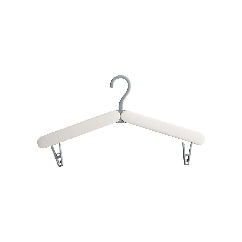 2PCS White Portable Travel Hanger with Hidden Clips - Lightweight Folding Clothes Hanger for Socks and Small V888-ELOSUNG18237