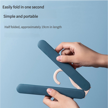 2PCS White Portable Travel Hanger with Hidden Clips - Lightweight Folding Clothes Hanger for Socks and Small V888-ELOSUNG18237