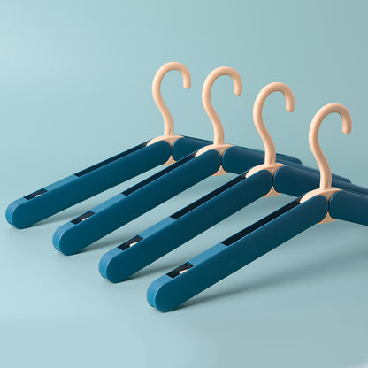 2PCS Blue Portable Travel Hanger with Hidden Clips - Lightweight Folding Clothes Hanger for Socks and Small V888-ELOSUNG18239
