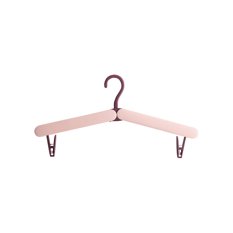 2PCS Pink Portable Travel Hanger with Hidden Clips - Lightweight Folding Clothes Hanger for Socks and Small V888-ELOSUNG18240