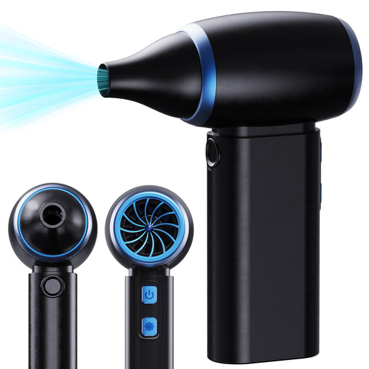 Black Portable Turbo Handheld Blower Fan - 130000RPM High-Speed Mini Fan with 5000mAh Battery V888-ELOSUNG18241