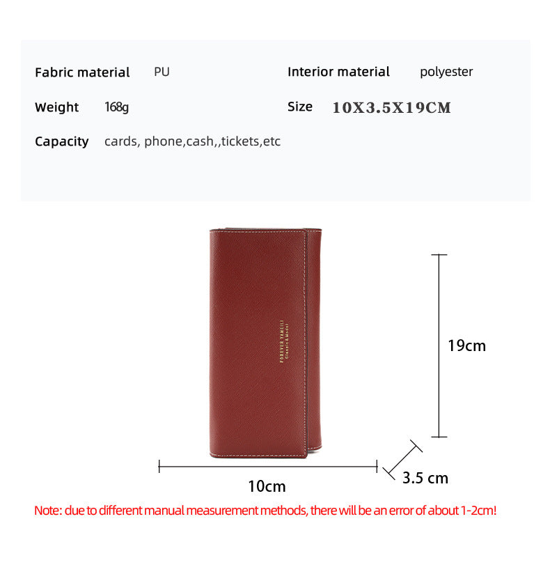 Black PU Slim Wallet with Polyester Interior - Stylish Clutch for Cards and Cash V888-ELOSUNG18260