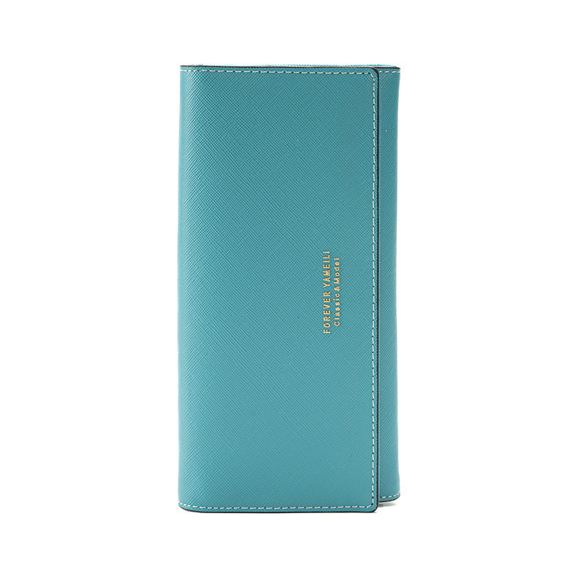 Blue PU Slim Wallet with Polyester Interior - Stylish Clutch for Cards and Cash V888-ELOSUNG18261