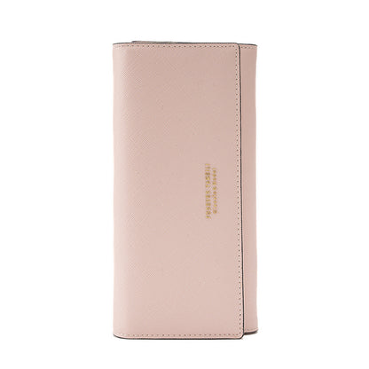 Pink PU Slim Wallet with Polyester Interior - Stylish Clutch for Cards and Cash V888-ELOSUNG18262