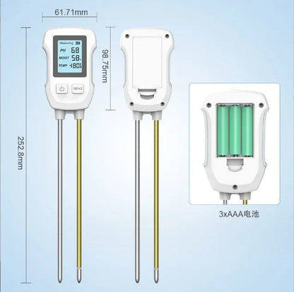 3-in-1 Soil Detector for pH, Moisture, and Temperature - Gardening Tool for Healthy Plants (Battery not V888-ELOSUNG18265