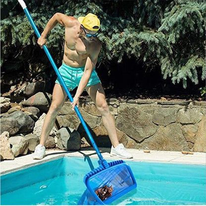 Blue Deep-Water Pool Skimming Net - Durable Cleaning Tool for Pool Maintenance (Pole not included) V888-ELOSUNG18266