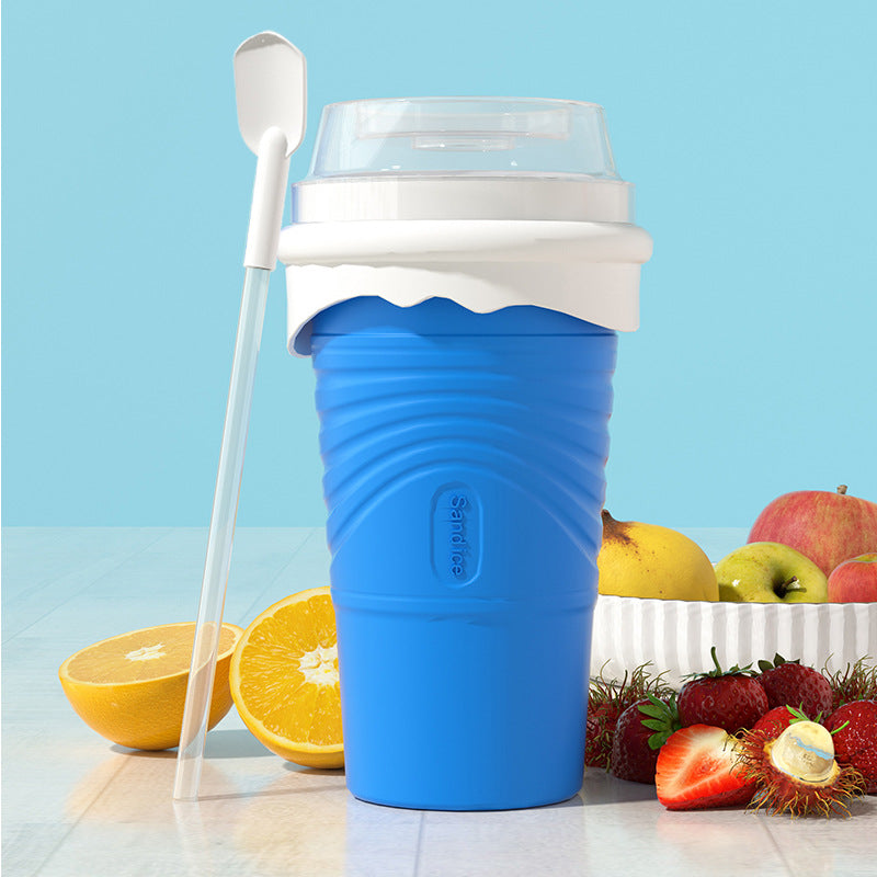 Blue Cool Summer Slushie Cup - 500ml Quick-Freeze Smoothie Maker with Straw V888-ELOSUNG18273