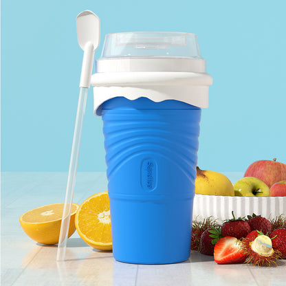 Blue Cool Summer Slushie Cup - 500ml Quick-Freeze Smoothie Maker with Straw V888-ELOSUNG18273