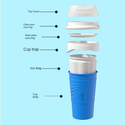 Green Cool Summer Slushie Cup - 500ml Quick-Freeze Smoothie Maker with Straw V888-ELOSUNG18274