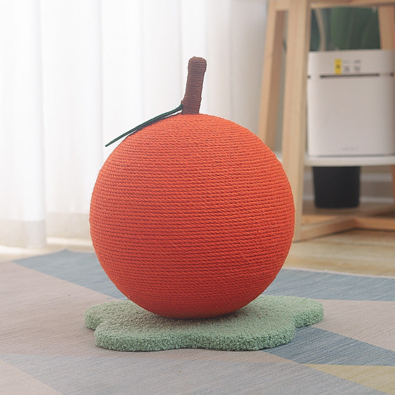 Adorable Orange-Shaped Cat Scratcher - Durable Sisal & Soft Base (Large size: 30x30x33cm) V888-ELOSUNG18276
