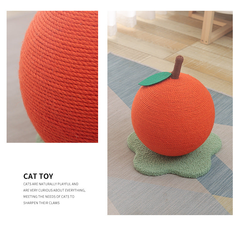 Adorable Orange-Shaped Cat Scratcher - Durable Sisal & Soft Base (Large size: 30x30x33cm) V888-ELOSUNG18276