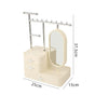 Elegant Cream Color Jewelry Organizer with Mirror - Multi-Layer Storage & Display Stand (25x15x37.5cm) V888-ELOSUNG18279