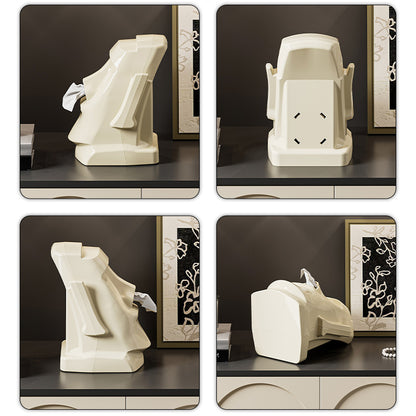 Cream White Versatile Desktop Headphone Stand & Tissue Box (23.5x17x14.5cm) V888-ELOSUNG18284