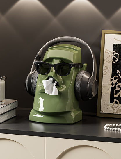 Cream White Versatile Desktop Headphone Stand & Tissue Box (23.5x17x14.5cm) V888-ELOSUNG18284
