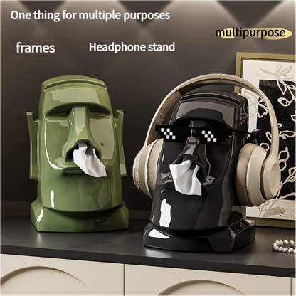 Green Versatile Desktop Headphone Stand & Tissue Box (23.5x17x14.5cm) V888-ELOSUNG18286