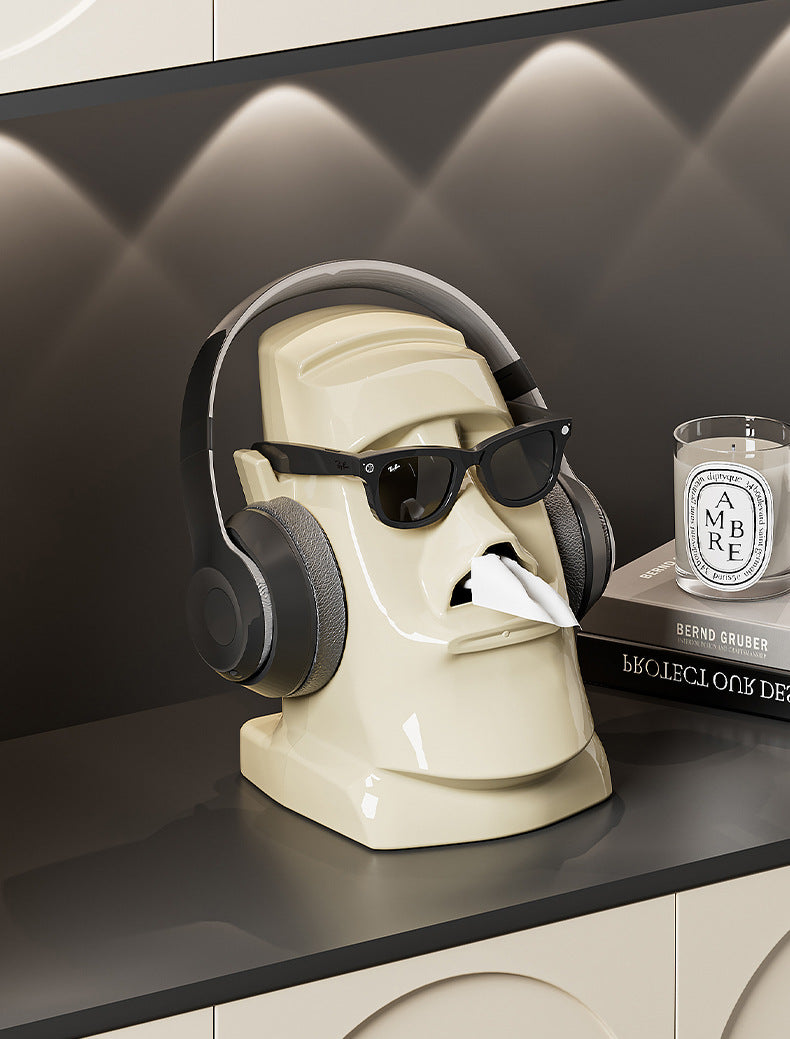 Green Versatile Desktop Headphone Stand & Tissue Box (23.5x17x14.5cm) V888-ELOSUNG18286