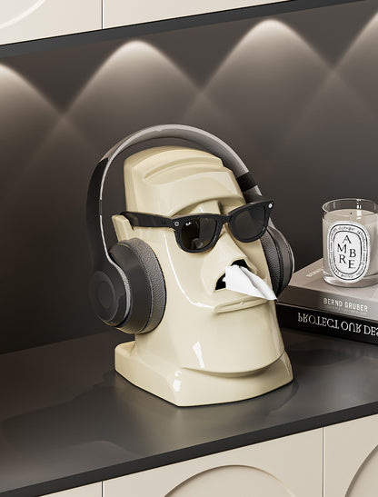 Green Versatile Desktop Headphone Stand & Tissue Box (23.5x17x14.5cm) V888-ELOSUNG18286