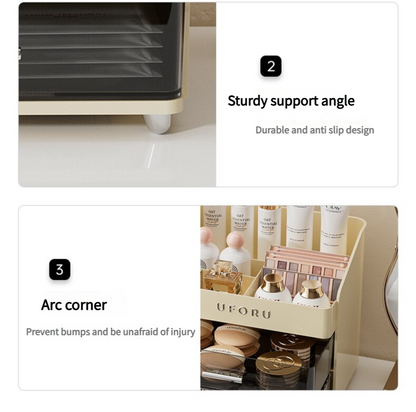 Spacious Cosmetic Organizer - Multi-Functional Vanity Storage for Lipsticks & Skincare (35x19x25cm) V888-ELOSUNG18287