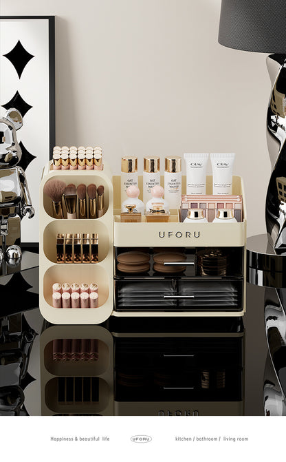 Spacious Cosmetic Organizer - Multi-Functional Vanity Storage for Lipsticks & Skincare (35x19x25cm) V888-ELOSUNG18287