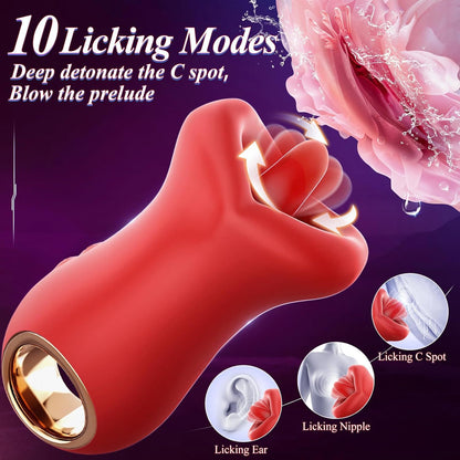 Luxurious Big Mouth Tongue-Licking Vibrator - Multi-Function Adult Massager for Women V888-ELOSUNG18293